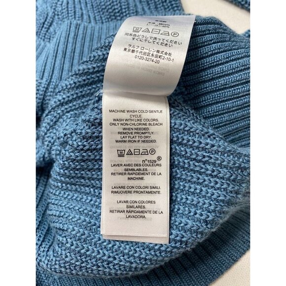 Ralph Lauren Cable-Knit Sweater Top Women's XXL 2XL Blue Lightweight Soft NEW - Picture 9 of 14